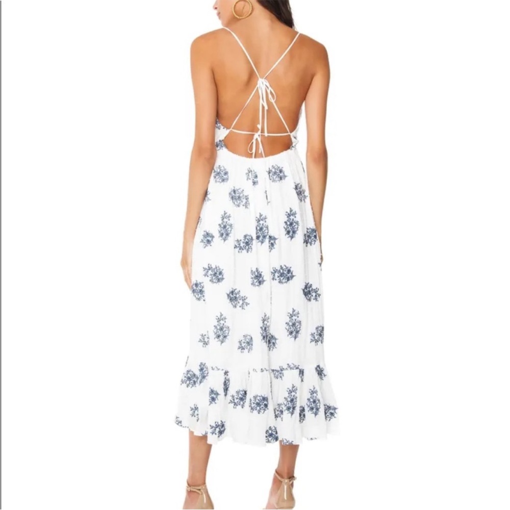 Blue Life Baylee white blue blossom embroidered midi dress Size XS - Picture 7 of 10